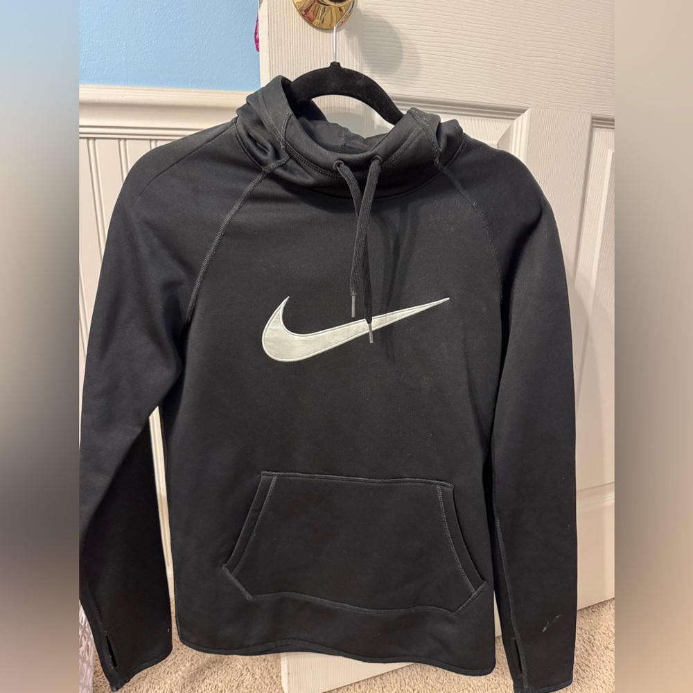 Nike Black Hoodie with White Logo